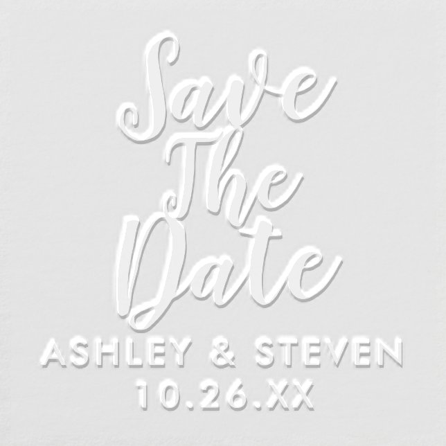 Modern Calligraphy Save The Date Wedding Embosser (Design)