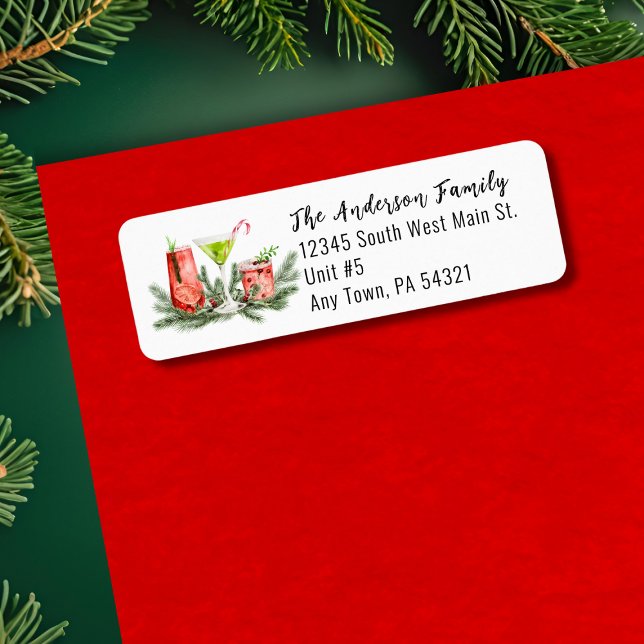 Modern Calligraphy Script Holiday Return Address Label (Creator Uploaded)