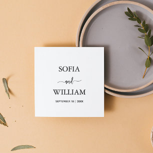 Modern calligraphy Script Monogram wedding Napkins
