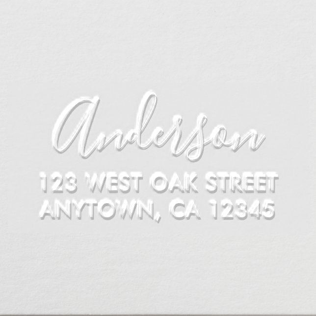 Modern Calligraphy Script Name Return Address Embo Embosser (Design)