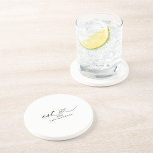 Modern Calligraphy Script Personalized   Coaster