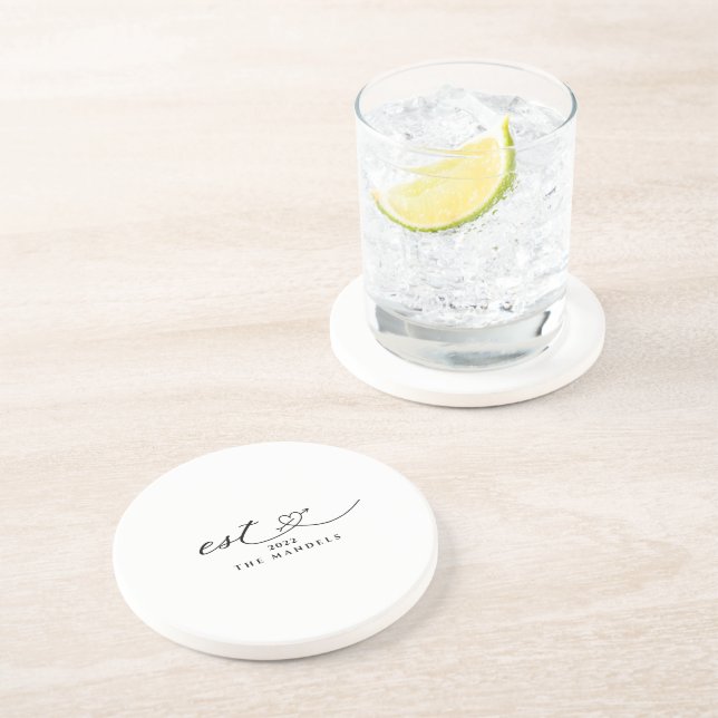 Modern Calligraphy Script Personalized   Coaster (Side)