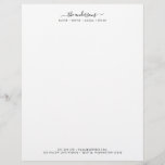 Modern Calligraphy Script Personalized Family Name Letterhead<br><div class="desc">Modern and Trendy Personalized Letterhead featuring the last name in calligraphy script, the family member's first name in sans serif below it each separated by a small round circle and you can also add contact details at the bottom. Personalize it by replacing the placeholder text. For more options such as...</div>