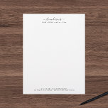 Modern Calligraphy Script Personalized Family Name Letterhead<br><div class="desc">Modern and Trendy Personalized Letterhead featuring the last name in calligraphy script, the family member's first name in sans serif below it each separated by a small round circle and you can also add contact details at the bottom. Personalize it by replacing the placeholder text. For more options such as...</div>