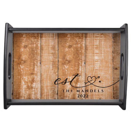 Modern Calligraphy Script Personalized Serving Tray