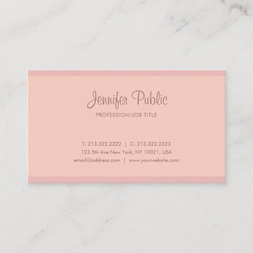 Modern Calligraphy Script Professional Chic Simple Business Card