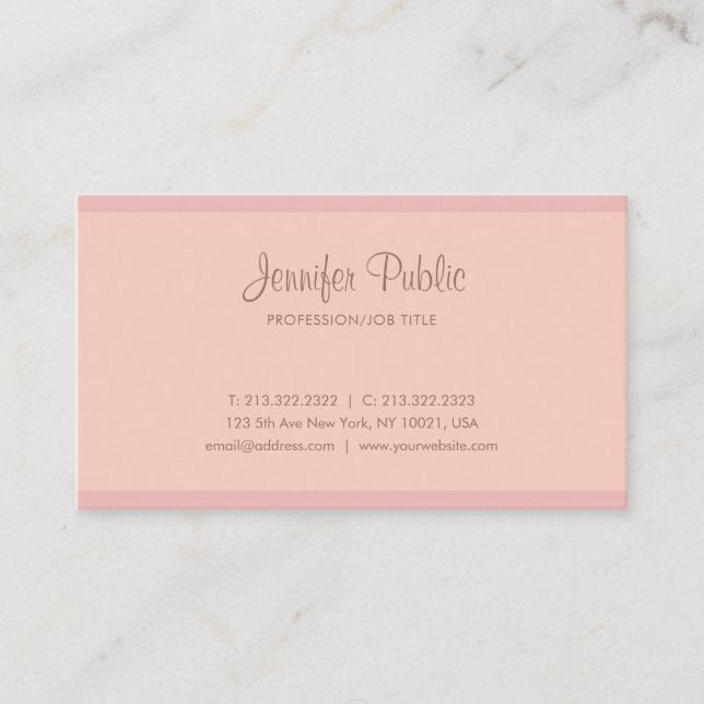 Modern Calligraphy Script Professional Chic Simple Business Card (Front)