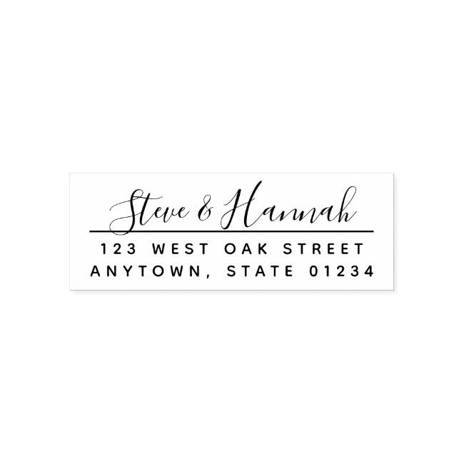 Modern Calligraphy Script Return Address Self-inking Stamp