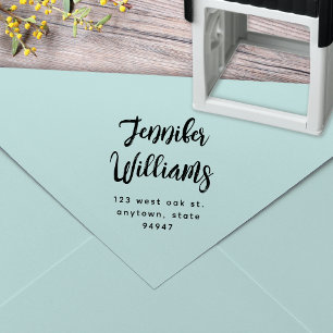 Modern Calligraphy Script Return Address Stamp