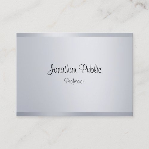 Modern Calligraphy Script Silver Look Template Business Card