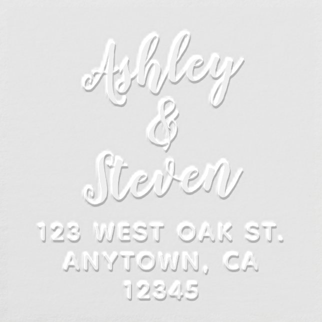 Modern Calligraphy Script Two Names Return Address Embosser (Design)