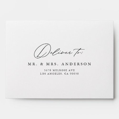 Modern Calligraphy Script Wedding Address Label Envelope