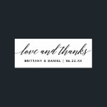 Modern Calligraphy Script Wedding Love and Thanks Rubber Stamp<br><div class="desc">Modern Calligraphy Script Love and Thanks Wedding Thank You Rubber Stamp</div>