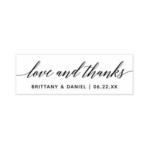 Modern Calligraphy Script Wedding Love and Thanks Self_inking Stamp