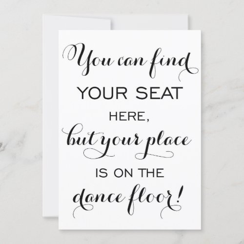 Modern Calligraphy  Seat Plan Wedding Sign Card