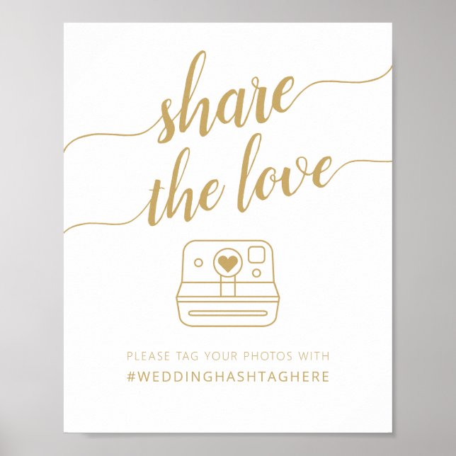 Modern Calligraphy Share the Love Hashtag Poster (Front)