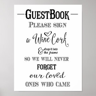 Modern Calligraphy Sign wine cork wedding print