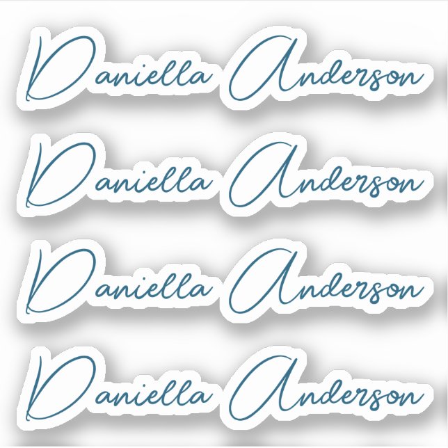 Modern Calligraphy Signature Name Vinyl Label, Sticker (Front)
