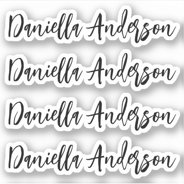 Modern Calligraphy Signature Name Vinyl Label, Sticker (Front)