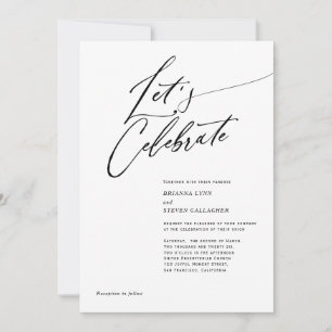 Modern Calligraphy Simple Black and white wedding Invitation