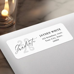 Modern Calligraphy Simple Graduation Address Label