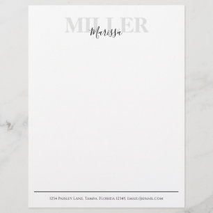 Modern Calligraphy Simple Monogram Name Template Letterhead