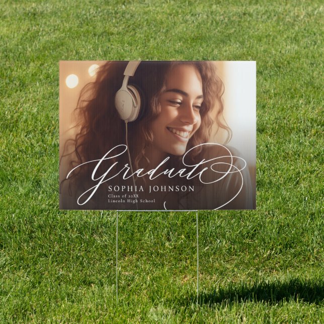 Modern Calligraphy Simple Photo Graduation Sign (Insitu)