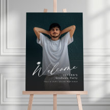 Modern Calligraphy Simple Photo Graduation Welcome