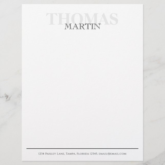 Modern Calligraphy Simple Typography Name Template Letterhead (Front)