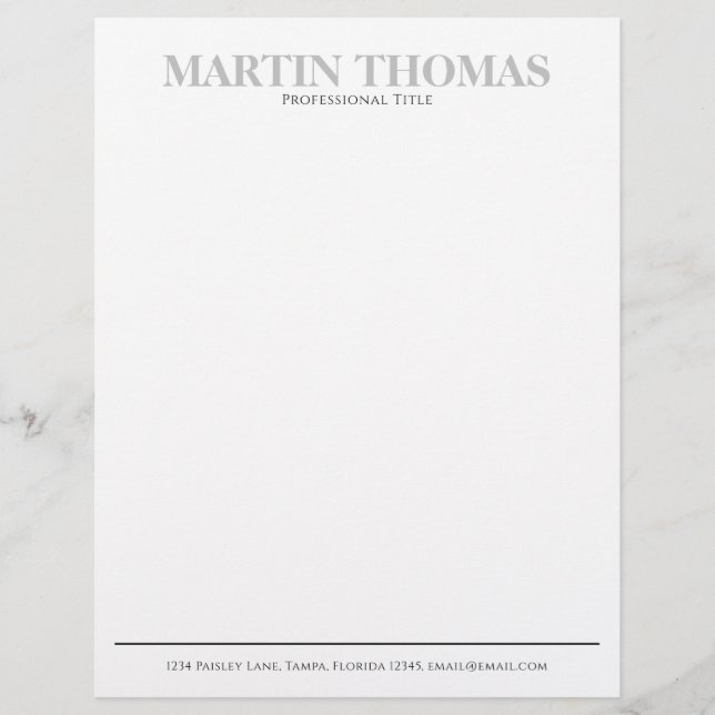 Modern Calligraphy Simple Typography Professional Letterhead (Front)