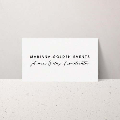 Modern Calligraphy Sophisticated Black and White Business Card