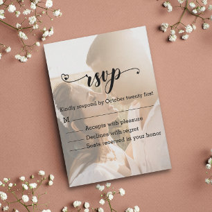modern calligraphy stylish photo  rsvp wedding  note card