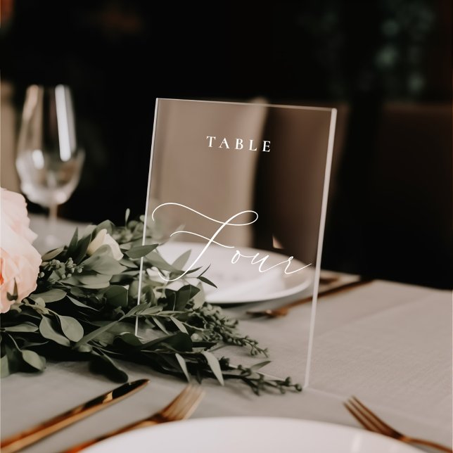 Modern Calligraphy Table Four Table Number Window Cling (Creator Uploaded)