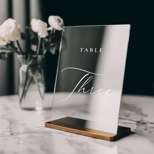 Modern Calligraphy Table Three Table Number Window Cling