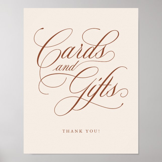 Modern calligraphy terracotta cards and gifts Sign (Front)