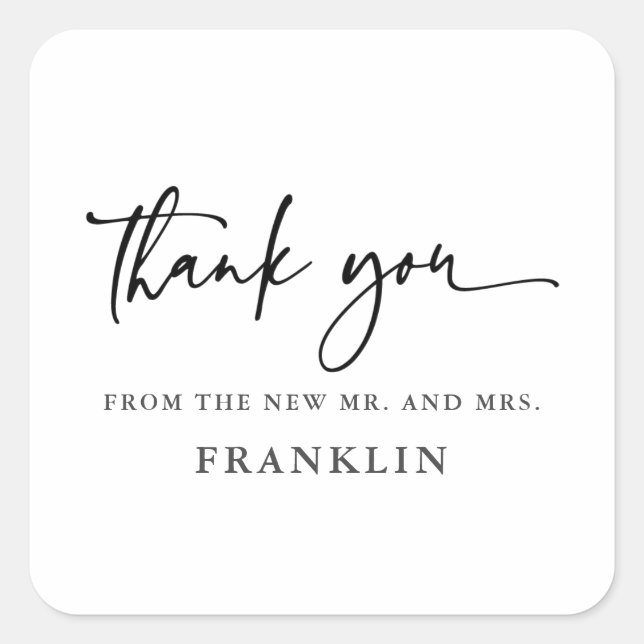 Modern Calligraphy Thank You Favor Seals (Front)