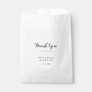Modern Calligraphy Thank You Wedding Favor Bag