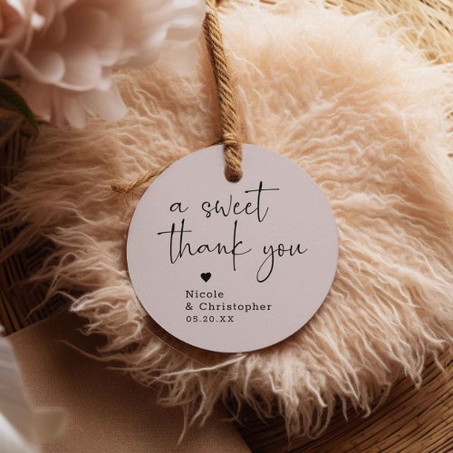 Modern Calligraphy Thank You Wedding Favor Tags