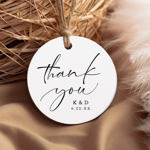 Modern Calligraphy Thank You Wedding Favor Tags