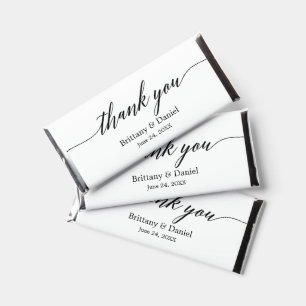 Modern Calligraphy Thank You Wedding Hershey Bar Favors