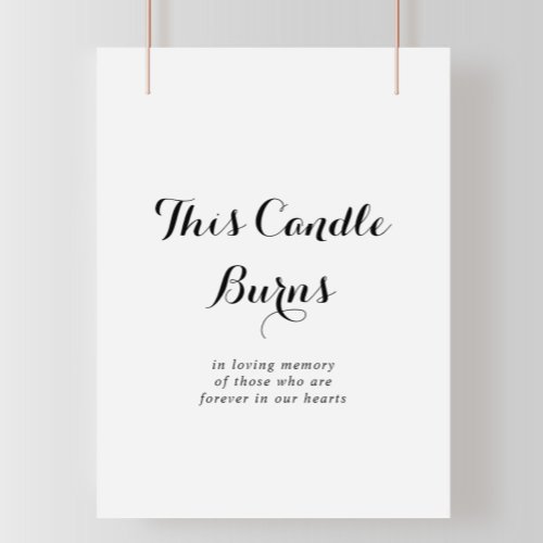 Modern Calligraphy This Candle Burns Sign