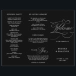 Modern calligraphy timeless black  wedding Program<br><div class="desc">A timeless and elegant wedding program featuring refined calligraphy script on a classic background,  perfect for a formal and sophisticated wedding celebration. For customization or additional products featuring this design,  please feel free to contact me.</div>