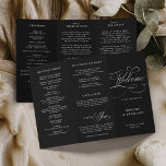 Modern calligraphy timeless black  wedding Program<br><div class="desc">A timeless and elegant wedding program featuring refined calligraphy script on a classic background,  perfect for a formal and sophisticated wedding celebration. For customization or additional products featuring this design,  please feel free to contact me.</div>