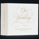Modern calligraphy timeless gold and white wedding 3 ring binder<br><div class="desc">A timeless and elegant wedding photo binder featuring refined calligraphy script on a classic background,  perfect for a formal and sophisticated wedding celebration. For customization or additional products featuring this design,  please feel free to contact me.</div>
