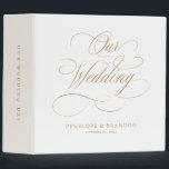 Modern calligraphy timeless gold and white wedding 3 ring binder<br><div class="desc">A timeless and elegant wedding photo binder featuring refined calligraphy script on a classic background,  perfect for a formal and sophisticated wedding celebration. For customization or additional products featuring this design,  please feel free to contact me.</div>