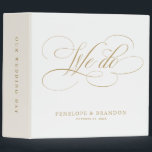 Modern calligraphy timeless gold and white wedding 3 ring binder<br><div class="desc">A timeless and elegant wedding photo binder featuring refined calligraphy script on a classic background,  perfect for a formal and sophisticated wedding celebration. For customization or additional products featuring this design,  please feel free to contact me.</div>