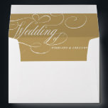 Modern calligraphy timeless gold and white wedding envelope<br><div class="desc">A timeless and elegant wedding invitation envelope featuring refined calligraphy script on a classic background,  perfect for a formal and sophisticated wedding celebration. For customization or additional products featuring this design,  please feel free to contact me.</div>