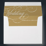 Modern calligraphy timeless gold and white wedding envelope<br><div class="desc">A timeless and elegant wedding invitation envelope featuring refined calligraphy script on a classic background,  perfect for a formal and sophisticated wedding celebration. For customization or additional products featuring this design,  please feel free to contact me.</div>