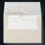 Modern calligraphy timeless gold and white wedding envelope<br><div class="desc">A timeless and elegant wedding invitation envelope featuring refined calligraphy script on a classic background,  perfect for a formal and sophisticated wedding celebration. For customization or additional products featuring this design,  please feel free to contact me.</div>