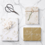 Modern calligraphy timeless gold and white wedding wrapping paper sheets<br><div class="desc">A timeless and elegant wedding wrapping paper sheet featuring refined calligraphy script on a classic background,  perfect for a formal and sophisticated wedding celebration. For customization or additional products featuring this design,  please feel free to contact me.</div>